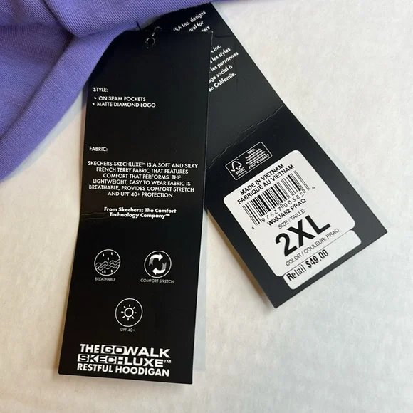 SKECHERS THE GO WALK SKECH:LUXE RESTFUL HOODIGAN  2 SEAM POCKETS & HOOD SZ 2XL - Picture 9 of 14